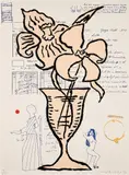 Donald Baechler, Untitled (Flowers), for BAM (Brooklyn Academy of Music), 1993, Screenprint in colors, on Arches paper, the full sheet