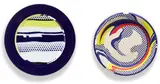 Roy Lichtenstein, Abstract Plate; and Paper Plate (see C. III.45), 1969/1990, One screenprint in colors, on paper plate, and one porcelain plate glazed in colors