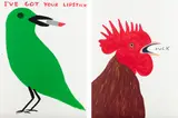 David Shrigley, I've Got Your Lipstick; and Fuck, 2021, Two screenprints in colors, on wove paper, the full sheets