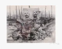 Jenny Saville, The Voice of the Shuttle (Philomela), 2015, Indigo digital print, on Somerset paper, with full margins