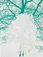 Charles Gaines, Numbers and Trees: Tiergarten Print Series, #1, 2018, Screenprint in colors, on Rives BFK paper, the full sheet