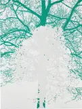 Charles Gaines, Numbers and Trees: Tiergarten Print Series, #1, 2018, Screenprint in colors, on Rives BFK paper, the full sheet
