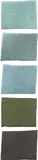 Spencer Finch, The River That Flows Both Ways (Hudson River, June 12, 2008; 9:20 am, 11:29 am, 12:10 pm, 3:54 pm, 7:08 pm), 2011, The complete set of five double couched, pigmented, overbeaten abaca paper sheets with trapped bubbles