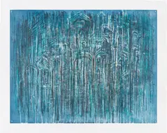 Untitled by Diana al-Hadid, 2014, Etching and aquatint in colors, on Revere Suede paper, with full margins, sold Oct 2022
