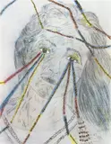 Kiki Smith, Summer Night, from Skowhegan Portfolio No. 1, 2011, Lithograph in colors with glitter, hand-coloring and white gold leaf, on Hosho paper, the full sheet