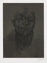 Untitled by Toyin Ojih Odutola, 2016, Etching and relief, on Rives BFK paper, with full margins, offered Oct 2022