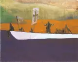 Peter Doig, Untitled (Canoe), 2008, Aquatint in colors, on Somerset paper, the full sheet