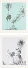 Paul Henry Ramirez, Juicy Little Passion 4; and Juicy Little Passion 6, 2005, Two etchings in colors, with chine collé to wove paper, with full margins