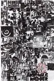 Zak Smith, Untitled, 2007, Ink drawing with lipstick, on lined notebook paper
