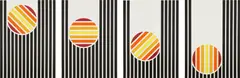 Claudia Comte, Indiana Jones, 2012, The complete set of four screenprints in colors, on wove paper, the full sheets