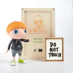 Do Not Touch by Javier Calleja, 2020, Painted resin and steel multiple with accompanying acrylic on canvas painting, all contained in the original wood crate, sold Oct 2022