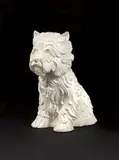 Jeff Koons, Puppy, 1998, Glazed white ceramic vase, contained in the original Styrofoam-lined white and blue cardboard box