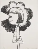 Yoshitomo Nara, Flashlight Girl (M. & S. E-2004-003), 2002-2004, Photogravure and drypoint, on wove paper, the full sheet