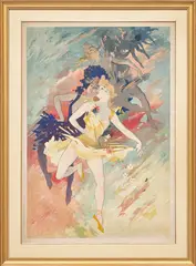 Jules Chéret, La Danse (The Dance) (B. 62), 1891, Lithograph in colors, on wove paper, linen-backed, with margins
