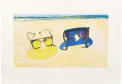 Wayne Thiebaud, Beach Glasses, 1994, Drypoint and aquatint in colors, on Arches Cover paper, with full margins