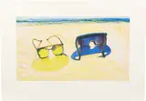 Wayne Thiebaud, Beach Glasses, 1994, Drypoint and aquatint in colors, on Arches Cover paper, with full margins