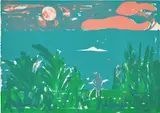 Romare Bearden, Caribbean Landscape (G. 98), 1979, Screenprint in colors, on Arches paper, the full sheet