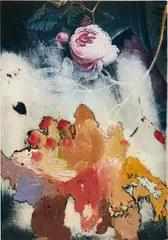 Untitled (Flowers) by Ross Bleckner, 1995, Hand-applied oil paint to a Metropolitan Museum of Art card, the full sheet folded (as issued), sold Jun 2022