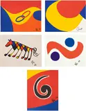 Flying Colors by Alexander Calder, 1974, Five lithographs in colors, on Arches paper, the full sheets, sold Jun 2022