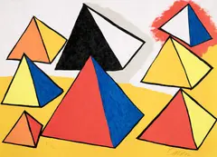 Homage to Euclid by Alexander Calder, 1972, Lithograph in colors, on Japon nacré, the full sheet, sold Jun 2022