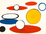 White Circles and Ellipses, from Our Unfinished Revolution by Alexander Calder, 1976, Lithograph in colors, on Arches paper, the full sheet, sold Jun 2022