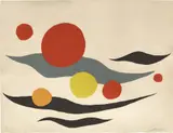 [Composition with Clouds and Spheres] by Alexander Calder, 1970, Lithograph in colors, on wove paper, the full sheet, sold Jun 2022