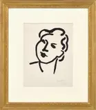 Henri Matisse, Nadia, au visage rond (Nadia, Round-Faced) (D. 808), 1948, Aquatint, on Marais paper, with full margins