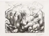 Pablo Picasso, Le Viol, V, plate 31 from La Suite Vollard (B. 182, Ba. 341), 1933, Drypoint, on Montval paper watermark Vollard, with full margins