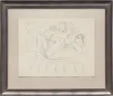 Nu, odalisque au coffret (Nude, Odalisque in a Box) (D. 498) by Henri Matisse, 1929, Lithograph, on Arches paper, the full sheet, sold Jun 2022