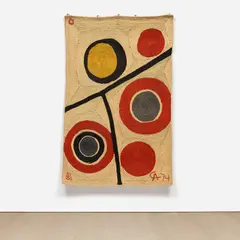 Alexander Calder, Floating Circles, 1974, Handwoven and dyed jute Maguey fiber tapestry