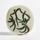 Quatre danseurs (Four dancers) (R. 314) by Pablo Picasso, 1956, White earthenware ceramic plaque with black oxide and white glaze; ceramic, Madoura edition, sold Jun 2022