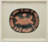 Pablo Picasso, La Danse (Dancing) (R. 400), 1957, White earthenware ceramic plate, partially engraved and glazed; ceramic, Madoura edition