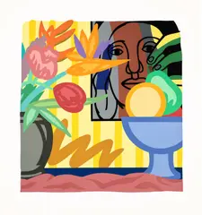 Mixed Bouquet with Leger by Tom Wesselmann, 1993, Screenprint in colors, on Museum Board, with full margins, sold Jun 2022