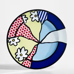Water Lilies by Roy Lichtenstein, 1990, Porcelain plate glazed in colors, sold Jun 2022