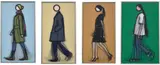 Julian Opie, Sian Walking; Jeremy Walking in Coat; Verity Walking; and Kris Walking (C. 147-150)