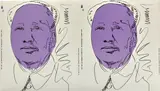 Mao (wallpaper) by Andy Warhol, 1989, Screenprint in colors, on two sheets of wallpaper, the full sheets, trimmed at the sheet edges and laid to board, sold Jun 2022