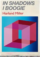 In Shadows I Boogie (Blue) by Harland Miller, 2019, Etching and letterpress in colors, on Mohawk Superfine paper, the full sheet, with accompanying original hardcover book , sold Jun 2022