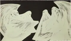 Scared of his own ghost by Marcel Dzama, 2008, Lithograph in colors with photoluminescent ink, on wove paper, the full sheet, sold Jun 2022
