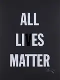 Hank Willis Thomas, All Lies Matter, 2019, Screenprint, on black wove paper, the full sheet