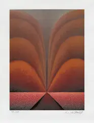 Red Earth by Loie Hollowell, 2021, Screenprint in colors with crushed glass, on Somerset paper, with full margins, sold Jun 2022