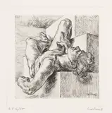Paul Cadmus, Nude Man Reclining, 1997, Etching, on Arches paper, with full margins