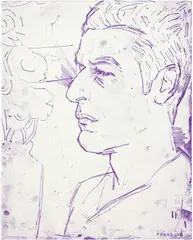 Pierre (Huyghe) January 2012 by Elizabeth Peyton, 2012, Etching, on wove paper, the full sheet, sold Jun 2022