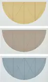 Robert Mangold, 1/2 Manila Curved Area Series W; 1/2 Brown Curved Area Series V; and 1/2 Gray Curved Area Series X (S. & S. 1968.01-1968.03, S. 1-3)