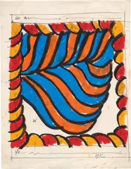 Nicholas Krushenick, Untitled (B,O,Y,R), 1966, Oil stick, ink and graphite drawing on paper