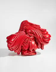 Scumak by Roxy Paine, 2002, Unique low density polyethylene in red, sold Mar 2022