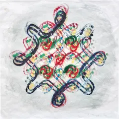 Philip Taaffe, Untitled (Rangavalli Glass Monotype), 1991, Oil paint monotype in colors, on wove paper
