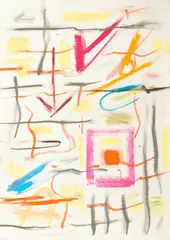 Etel Adnan, Le Prix que nous ne voulons pas payer pour l'amour (The Price We Do Not Want to Pay for Love), 2015, Pastel drawing in colors, on wove paper (loose), from a series of 10 drawings, with the accompanying soft cover bound book, all contained in the original light blue linen-covered portfolio
