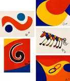 Flying Colors by Alexander Calder, 1974, Five lithographs in colors, on Arches paper, the full sheets, sold Mar 2022