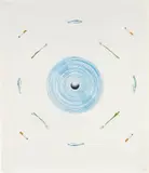 Ed Ruscha, The Fan and its Surroundings, from The Global Edition series (E. 123), 1982, Lithograph in colors, on Rives BFK paper, with full margins