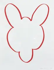 Kangaroo by Jeff Koons, 1999, Red marker drawing, on wove paper, sold Mar 2022